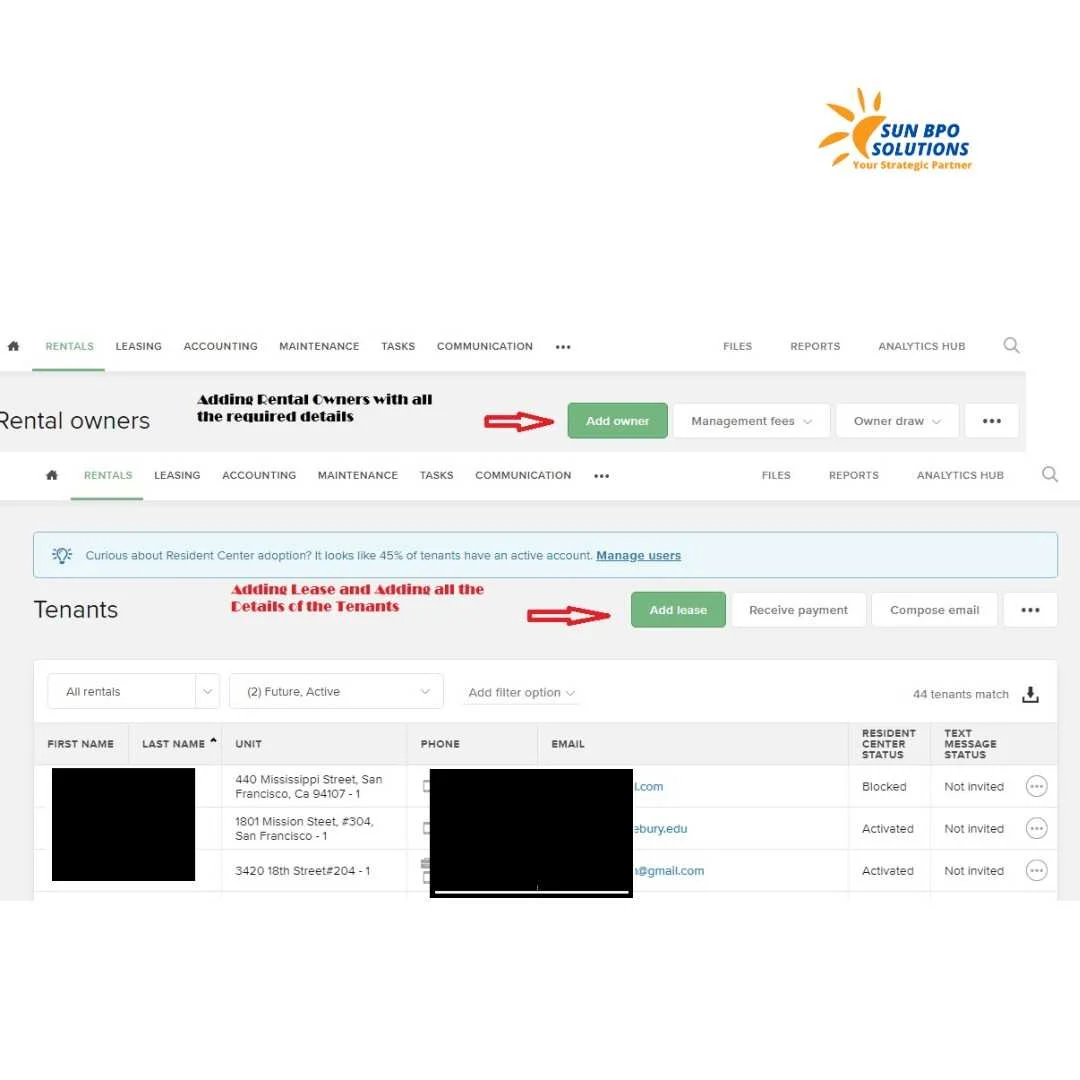  Adding tenant and lease details in Buildium Property Management software<br />
