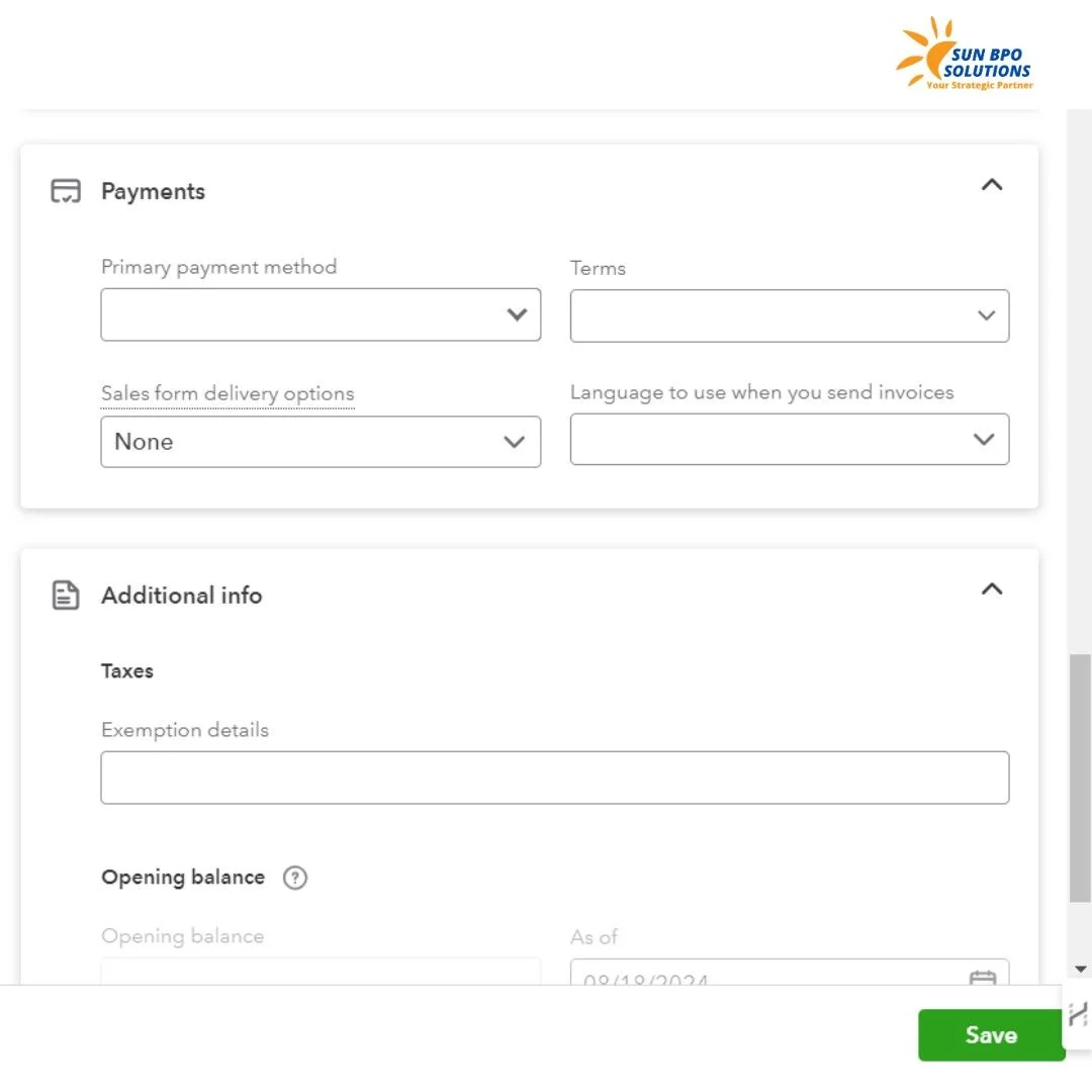 Screenshot of the product and service creation process in QuickBooks Online Accounts Receivable, showing fields for entering item details, pricing, and categories.<br />
