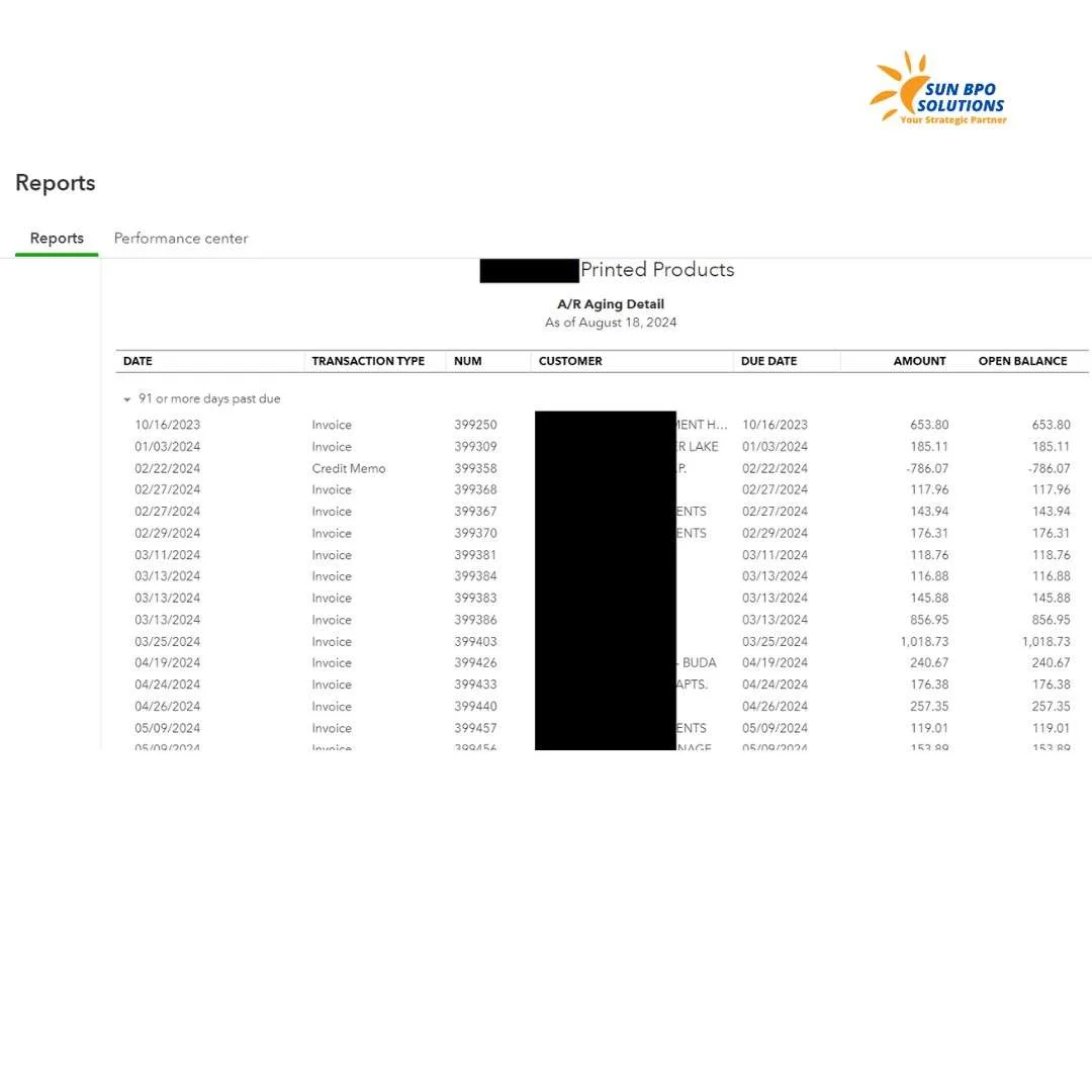 Screenshot of the Accounts Receivable Ageing Reports in QuickBooks Online, showing both summary and detailed views of overdue invoices and outstanding balances.